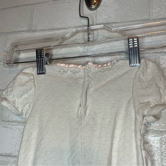 VINTAGE Baby Girls Buster Brown Playwear button up rose pink trim romper 3-6mo - Picture 4 of 8